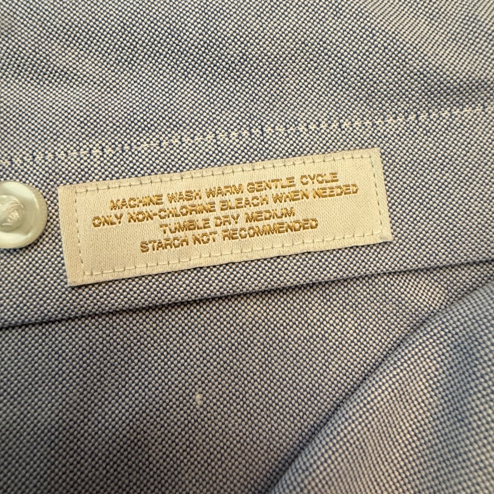 Roundtree & Yorke Gold Label Fitted Non-Iron Oxford Shirt Blue 17 33 Mens - Picture 4 of 8